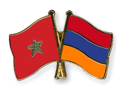 Fahnen Pins Marokko Armenien