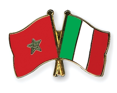 Fahnen Pins Marokko Italien