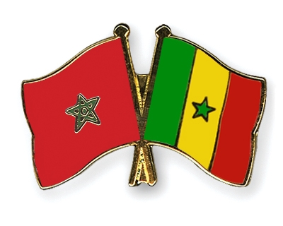 Fahnen Pins Marokko Senegal