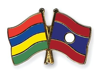 Fahnen Pins Mauritius Laos