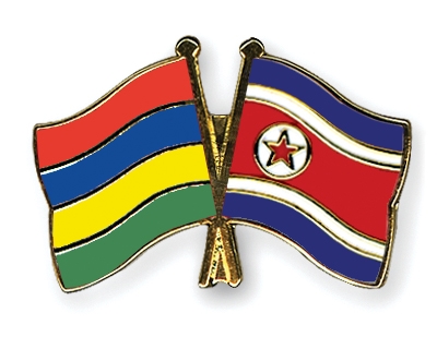 Fahnen Pins Mauritius Nordkorea