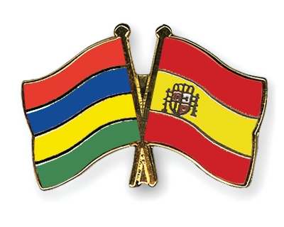 Fahnen Pins Mauritius Spanien