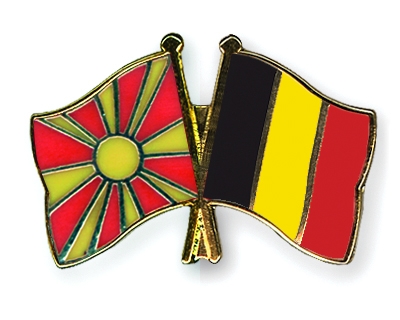 Fahnen Pins Mazedonien Belgien