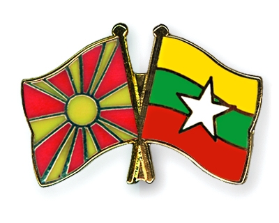 Fahnen Pins Mazedonien Myanmar
