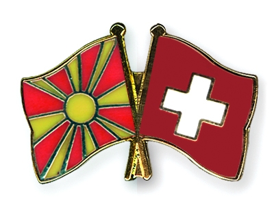 Fahnen Pins Mazedonien Schweiz