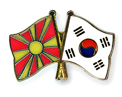 Fahnen Pins Mazedonien Sdkorea