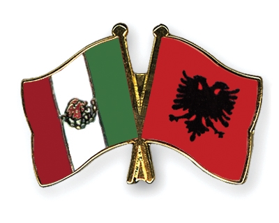 Fahnen Pins Mexiko Albanien