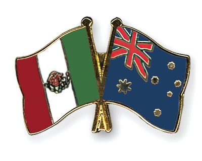 Fahnen Pins Mexiko Australien