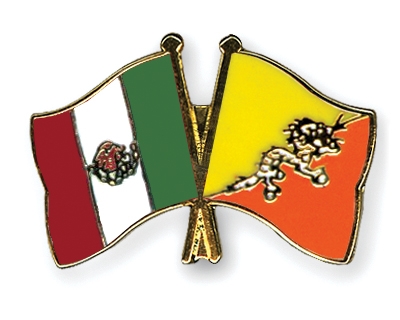 Fahnen Pins Mexiko Bhutan