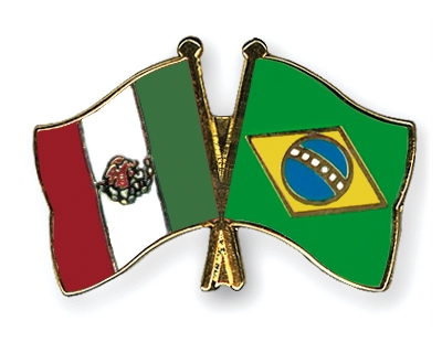 Fahnen Pins Mexiko Brasilien