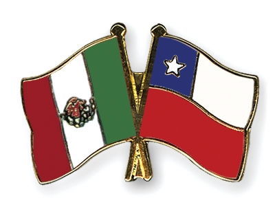 Fahnen Pins Mexiko Chile