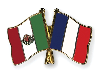 Fahnen Pins Mexiko Frankreich