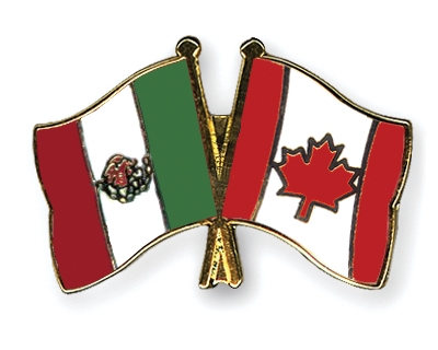 Fahnen Pins Mexiko Kanada