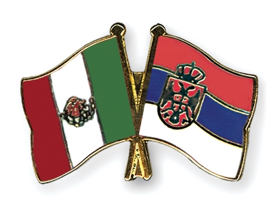 Fahnen Pins Mexiko Serbien