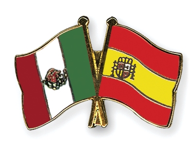 Fahnen Pins Mexiko Spanien