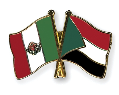 Fahnen Pins Mexiko Sudan