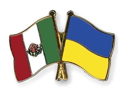Fahnen Pins Mexiko Ukraine