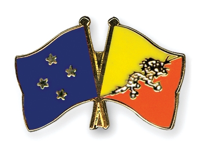 Fahnen Pins Mikronesien Bhutan