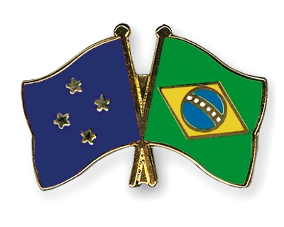 Fahnen Pins Mikronesien Brasilien