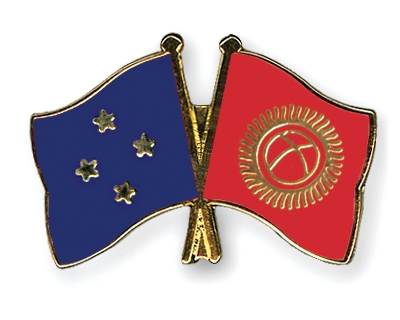 Fahnen Pins Mikronesien Kirgisistan