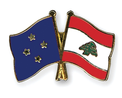 Fahnen Pins Mikronesien Libanon