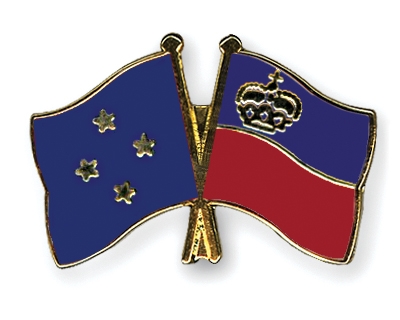 Fahnen Pins Mikronesien Liechtenstein