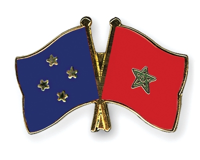 Fahnen Pins Mikronesien Marokko
