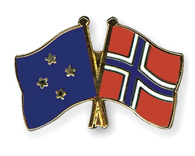 Fahnen Pins Mikronesien Norwegen