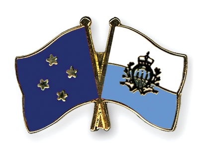 Fahnen Pins Mikronesien San-Marino