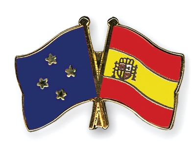 Fahnen Pins Mikronesien Spanien