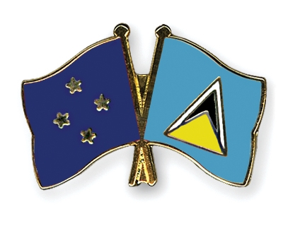 Fahnen Pins Mikronesien St-Lucia