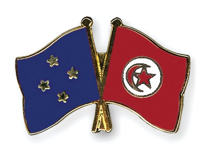 Fahnen Pins Mikronesien Tunesien