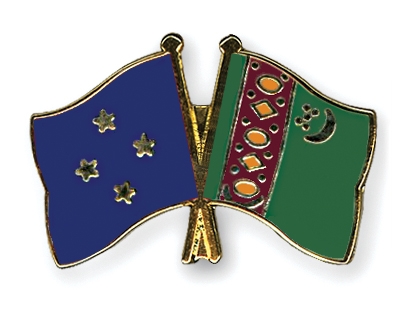 Fahnen Pins Mikronesien Turkmenistan