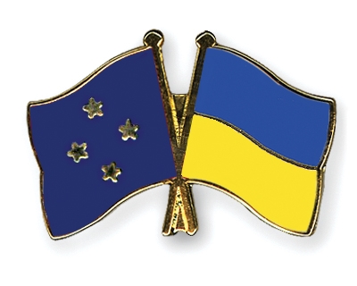 Fahnen Pins Mikronesien Ukraine