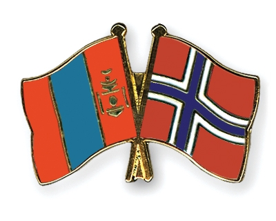 Fahnen Pins Mongolei Norwegen