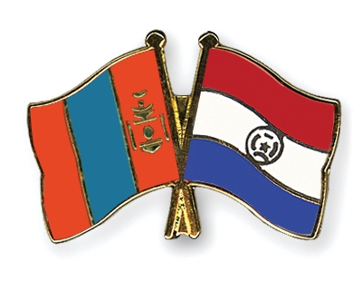 Fahnen Pins Mongolei Paraguay