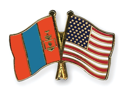 Fahnen Pins Mongolei USA