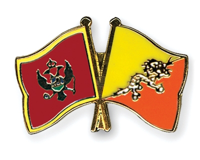 Fahnen Pins Montenegro Bhutan