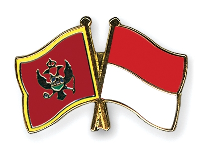 Fahnen Pins Montenegro Indonesien