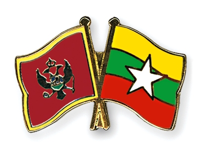 Fahnen Pins Montenegro Myanmar