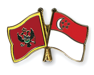 Fahnen Pins Montenegro Singapur