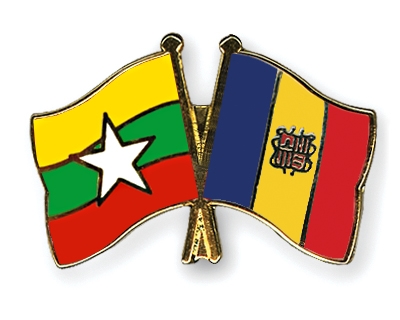 Fahnen Pins Myanmar Andorra