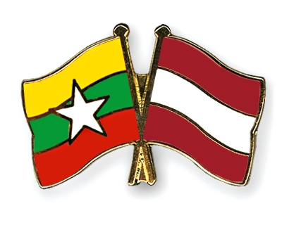 Fahnen Pins Myanmar sterreich