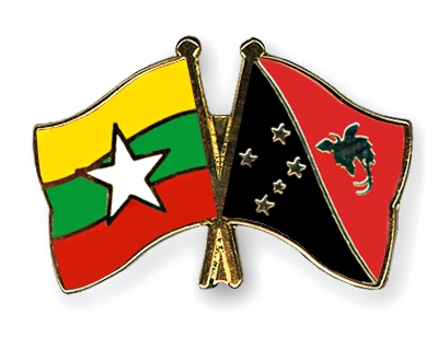 Fahnen Pins Myanmar Papua-Neuguinea