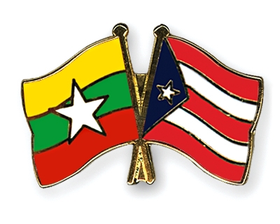 Fahnen Pins Myanmar Puerto-Rico