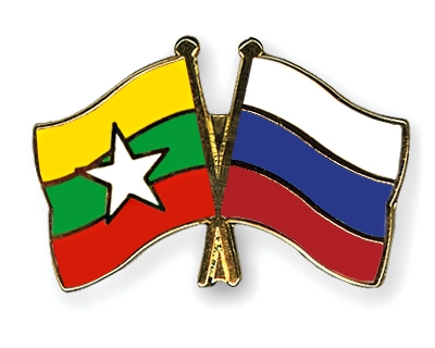 Fahnen Pins Myanmar Russland