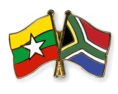 Fahnen Pins Myanmar Sdafrika