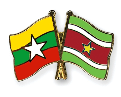 Fahnen Pins Myanmar Surinam