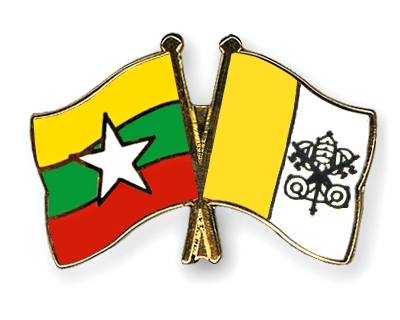 Fahnen Pins Myanmar Vatikanstadt