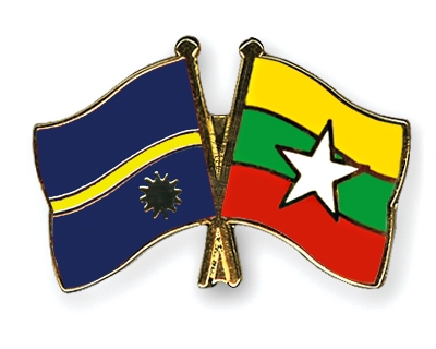 Fahnen Pins Nauru Myanmar